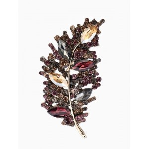 Брошь «Императрица. Лист», бордово-коричневая, цвет золотистый Брошь «Императрица. Лист», бордово-коричневая, цвет золотистый