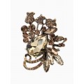Брошь «Императрица. Бутоны роз», светло-коричневая, цвет золотистый
