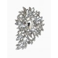 Брошь «Императрица. Льдинки в цветке», белая, цвет серебристый