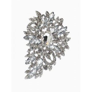 Брошь «Императрица. Льдинки в цветке», белая, цвет серебристый