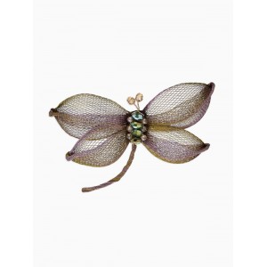 Брошь «Стрекоза» плетёная, цвет розово-золотой Брошь «Стрекоза» плетёная, цвет розово-золотой
