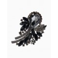 Брошь «Императрица. Букет», чернёная, цвет серебристый