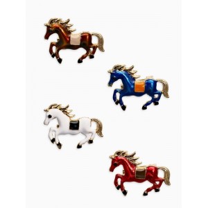 Брошь с эмалью «Маленькая лошадка», скакун, МИКС, цвет золотистый Брошь с эмалью «Маленькая лошадка», скакун, МИКС, цвет золотистый