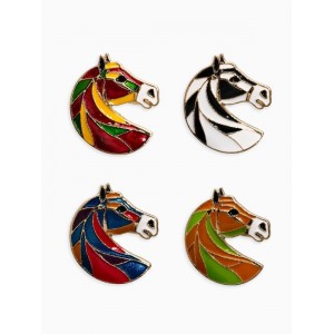 Брошь с эмалью «Лошадь», МИКС, цвет золотистый
