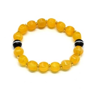 Браслет дзи Медицина шарик 10мм с агатом желтым шарик гр.10мм. Браслет дзи Медицина шарик 10мм с агатом желтым шарик гр.10мм.