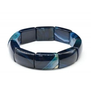 Браслет из агата тонированного сегмент 15*22мм цвет синий