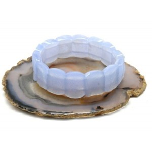 Браслет из Агата голубого (сапфирин) сегмент 20*15мм, 37г