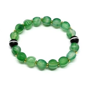 Браслет дзи Медицина шарик 10мм с агатом зеленым шарик гр.10мм