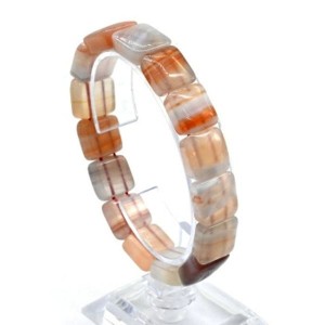 Браслет из агата бразильского розового сегмент 13*13мм