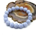 Браслет из Агата голубого (сапфирин) шарик 12мм, 42,2г