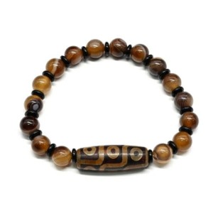 Браслет Дзи из агата Девять глаз бочонок 10*29мм, 16см Браслет Дзи из агата Девять глаз бочонок 10*29мм, 16см