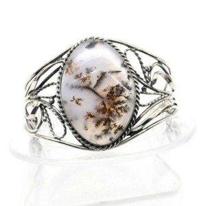 Браслет агат моховой, 17,5см.