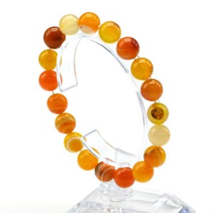 Браслет шарик 10мм из агата тонированного цвет оранжевый