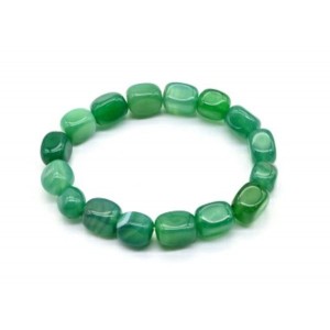 Браслет из агата тонированного прямоугольник 9*12мм цвет зеленый светлый