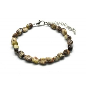 Браслет из агата цветочного галтовка 7*9мм, 19см