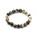Браслет шарик 10мм из агата тонированного цвет мокко