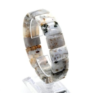 Браслет из Агата мохового с рутилом прямоугольник 19*13мм, 55,3г