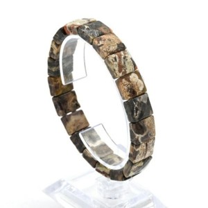 Браслет граненый 12*9мм из агата цветочного