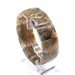 Браслет из Агата мохового с рутилом прямоугольник 25*18мм, 93,8г