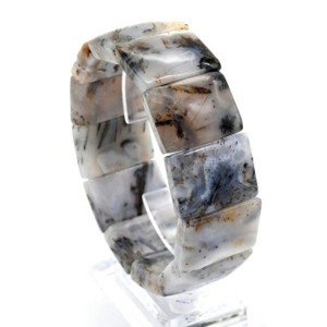 Браслет из Агата мохового с рутилом прямоугольник 25*18мм, 92,9г