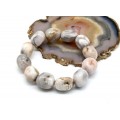 Браслет из Агата Сакура галтовка 13*17мм, 55г, 18см