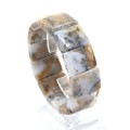 Браслет из Агата мохового с рутилом прямоугольник 24*17мм, 93,7г
