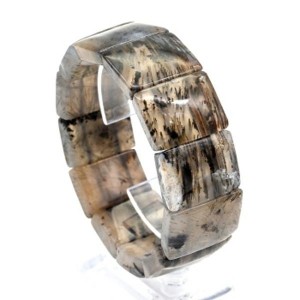 Браслет из Агата мохового с рутилом прямоугольник 25*18мм, 92,69г