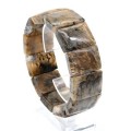Браслет из Агата мохового с рутилом прямоугольник 25*18мм, 93,6г