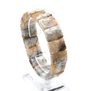 Браслет из Агата мохового с рутилом прямоугольник 19*13мм, 56,4г