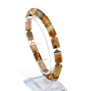 Браслет из агата кофейного цилиндр 8*12мм, 18см
