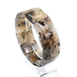 Браслет из Агата мохового с рутилом прямоугольник 25*18мм, 92,06г