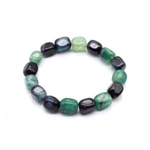 Браслет из агата тонированного прямоугольник 9*12мм цвет флюорит