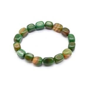 Браслет из агата тонированного прямоугольник 9*12мм цвет зеленый