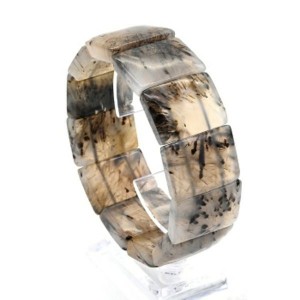 Браслет из Агата мохового с рутилом прямоугольник 25*18мм, 88,8г