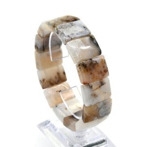 Браслет из Агата мохового с рутилом прямоугольник 21*15мм, 64,7г