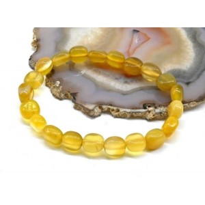 Браслет из агата тонированного прямоугольник 7*10мм цвет желтый