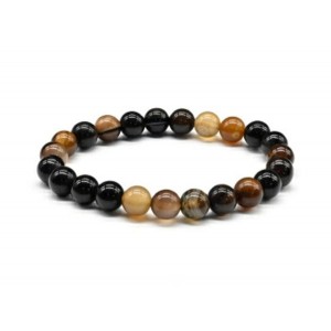 Браслет шарик 8мм из агата тонированного цвет  кофейный