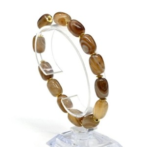 Браслет из агата кофейного овал 10*14мм, 17см