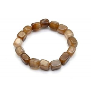 Браслет из агата кофейного прямоугольник 9*12мм