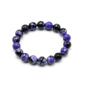 Браслет шарик гр.10мм из агата тонированного цвет фиолетовый