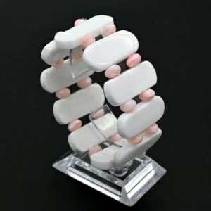 Браслет сегмент 34*13мм из агата белого (имитация)