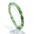 Браслет из агата тонированного цилиндр 8*12мм цвет зеленый, 18см