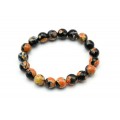 Браслет шарик гр.10мм из агата тонированного цвет оранжевый