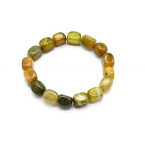 Браслет из агата тонированного прямоугольник 9*12мм цвет оливковый Браслет из агата тонированного прямоугольник 9*12мм цвет оливковый