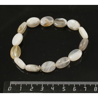 Браслет агат бразильский (овалы) на резинке