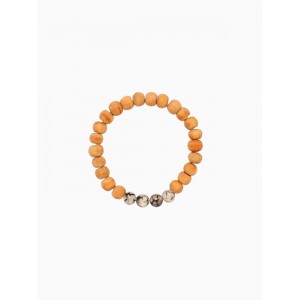 Браслет из сандалового дерева с агатом, длина 18 см, чёрный