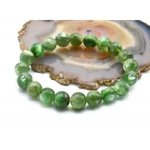 Браслет из лепидолита зеленого шарик 9,5мм, 25г