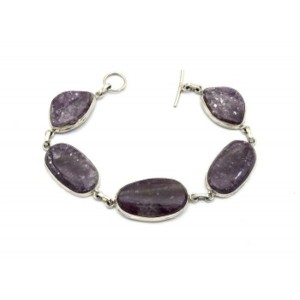 Браслет лепидолит, 20,5см.