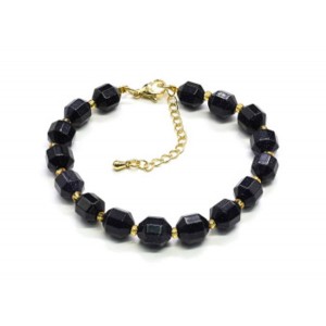 Браслет из авантюрина синего граненые 8*10мм, 20см (иск.)