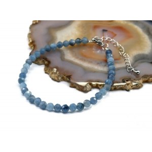 Браслет из аквамарина шарик гр.4мм, 18см